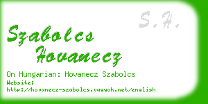 szabolcs hovanecz business card